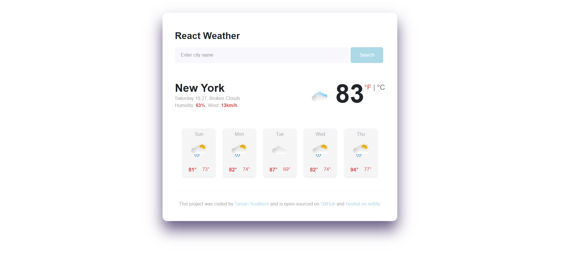 Weather App Preivew